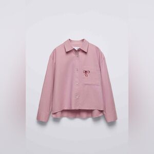 Zara Pink Kids Shirt with Bow Detail
